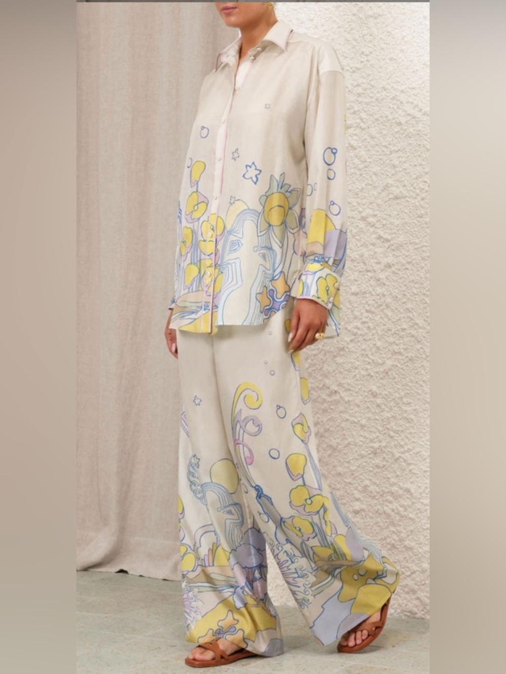 NWT $525 Zimmermann POP RELAXED PANT Size AU 1 US 6 100% SILK